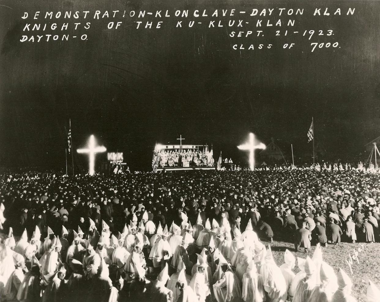 A KKK rally in Dayton, Ohio, on Sept. 21, 1923. Dayton Metro Library