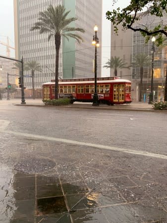 A flooded area is seen in New Orleans