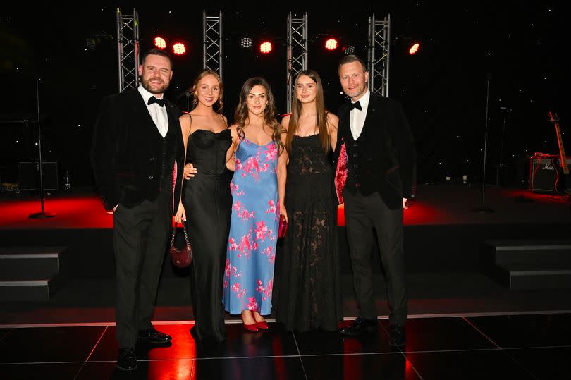 Emmerdale's Danny Miller with co-stars Eden Taylor-Draper, Isabel Hodgins and Katie Hill, with Daniel Jillings -Credit:DAVE NELSON