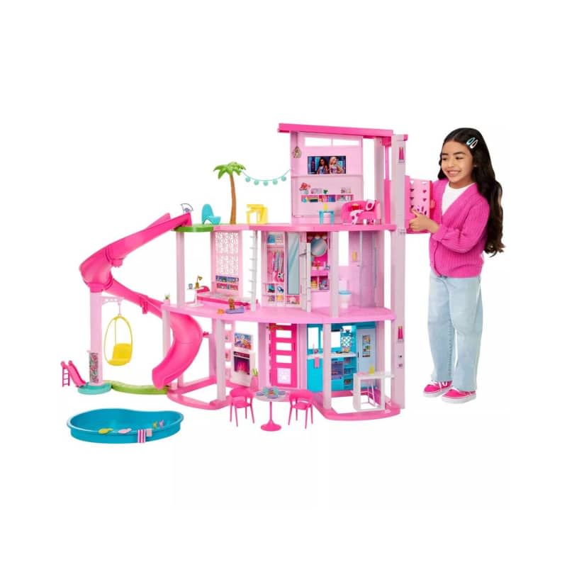 Barbie Dreamhouse Pool Party Doll House with 75+ pc, 3 Story Slide