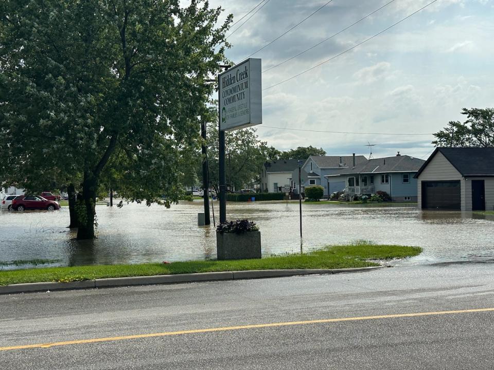 Flooding across Hidden Creek Condominium Community in the town of McGregor, Ont.