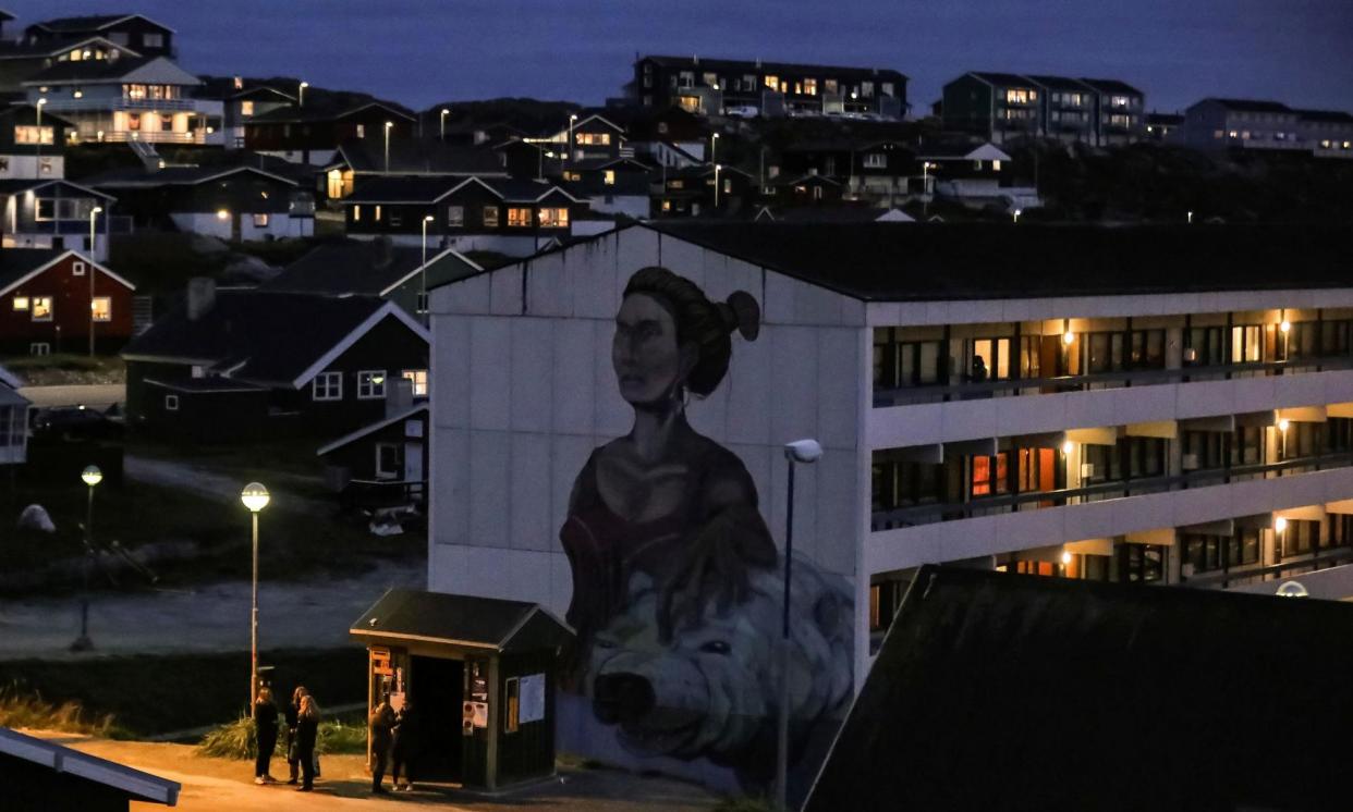 <span>Houses in Nuuk, Greenland’s capital. Earlier this month, a group of 143 women sued the Danish state over the alleged violations.</span><span>Photograph: Hannibal Hanschke/Reuters</span>