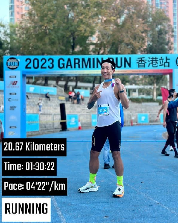 其上一次公開露面的大型活動，為6日前之Garmin Run HK。