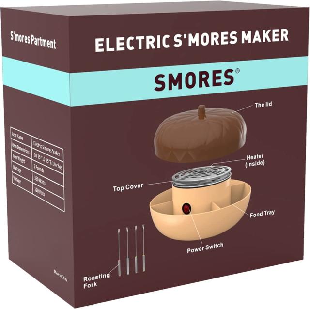 Progressive Solutions Microwave S'mores Maker 2 Smores In 30 Seconds Brown  New