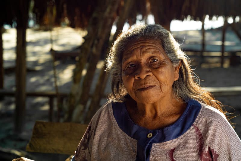 Member of Brazil's indigenous Guarani people pictured in unknown location