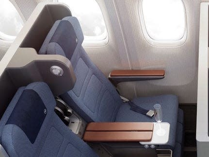 The Lufthansa Groups' ZIMprivacy premium economy seats.