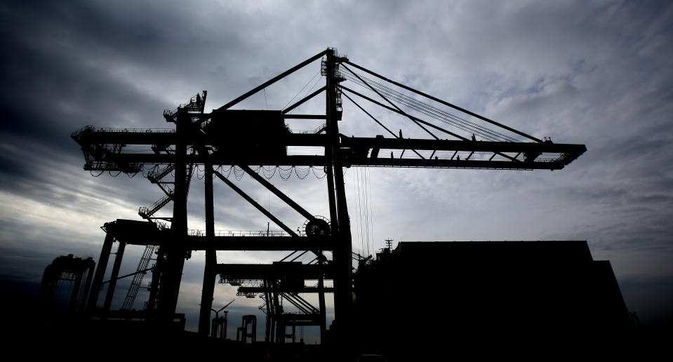 A crane along the quay side at Tilbury Docks in Essex.   (Photo by Chris Radburn/PA Images via Getty Images)