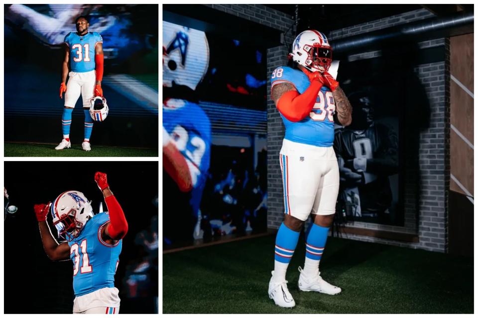Tennessee Titans Oilers throwback uniform