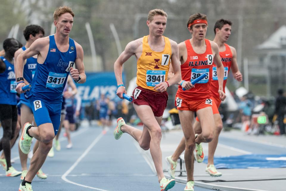 Colonel Crawford alumni Chad Johnson races for Iowa State University.