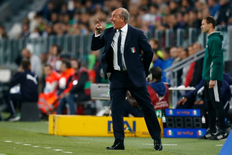 Italy's coach Giampiero Ventura reacts during the WC 2018 football qualification match between Italy and Spain on October 6, 2016 at the Juventus stadium in Turin