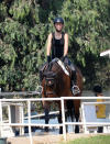 <p>Olivia Wilde is spotted horseback riding in Thousand Oaks, California on Tuesday. </p>