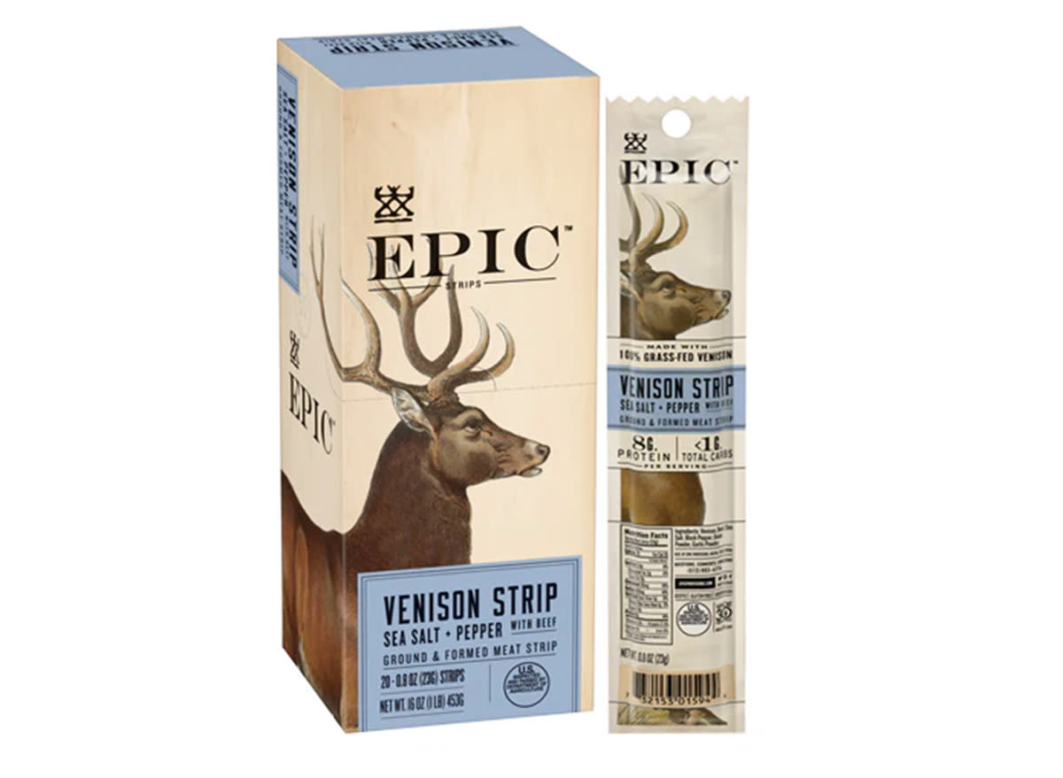 EPIC Venison Beef Sea Salt Pepper Snack Strips