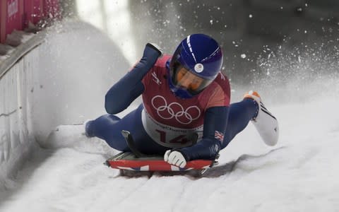 Lizzy Yarnold celebrates her win - Credit: Getty images