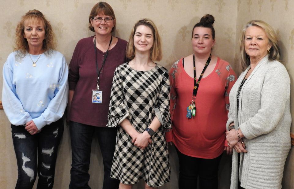 Deana Cushman, Jen Jones, Lacey Richcreek, Cedar Casey and Vicki Casey from First Step all received awards at the annual Developmental Disabilities Awareness Month Luncheon held Wednesday at Coshocton Village Inn and Suites.