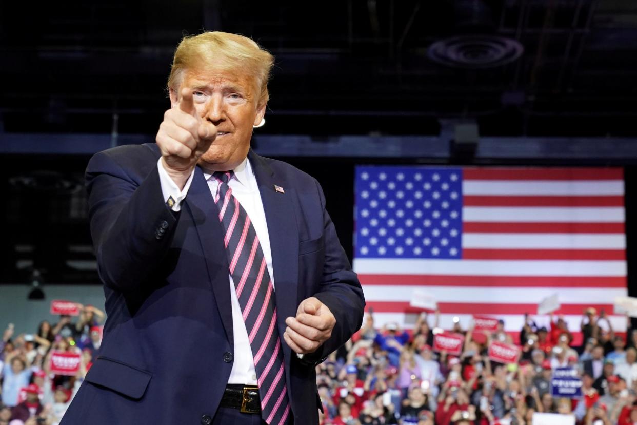 Donald Trump at a rally in Las Vegas: Reuters