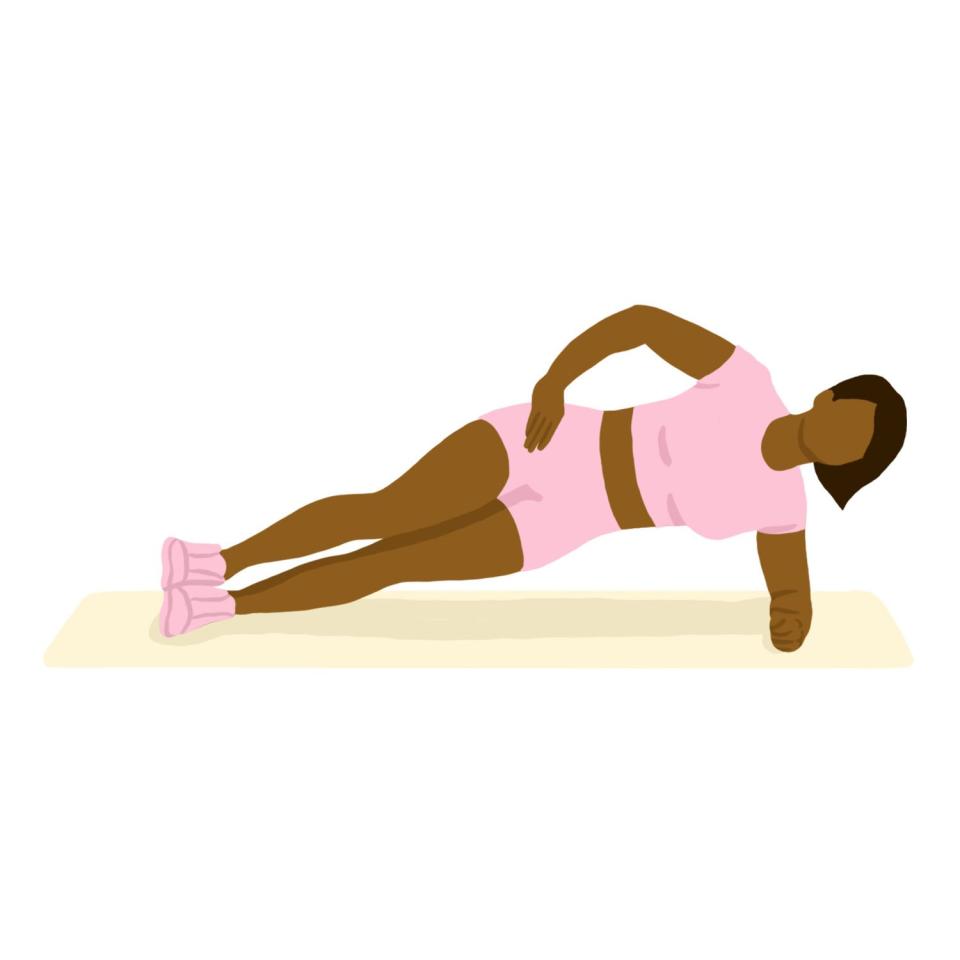 Oblique Exercises: Side plank with hip dips illustration