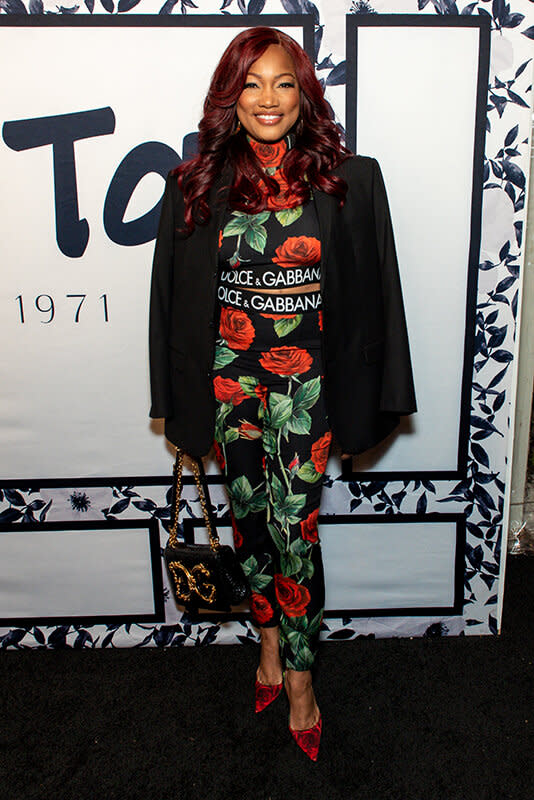 Garcelle Beauvais in a floral print outfit.