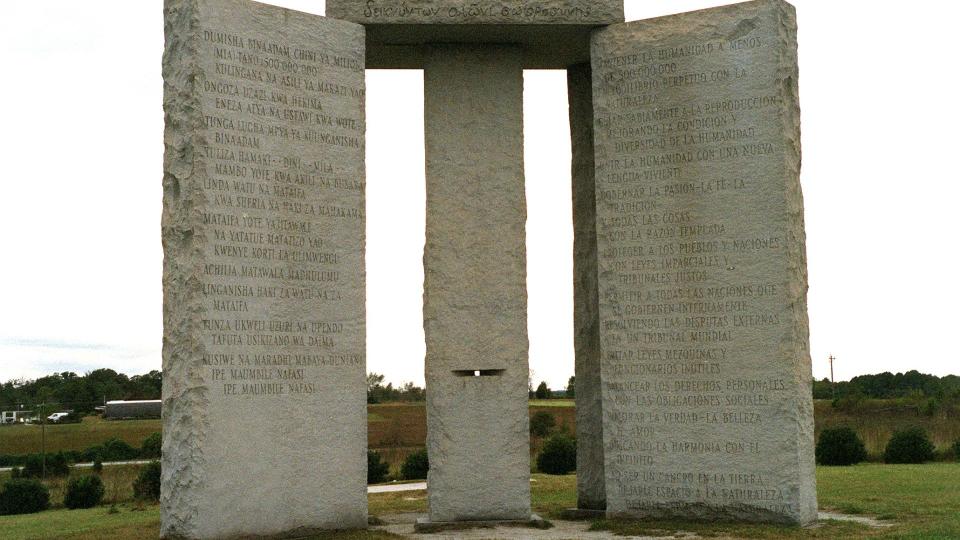 The Georgia Guidestones can be found in a remote field just north of Elberton, about a two-hour drive northeast of Atlanta. (PHOTO:  File from the Atlanta Journal-Constitution)