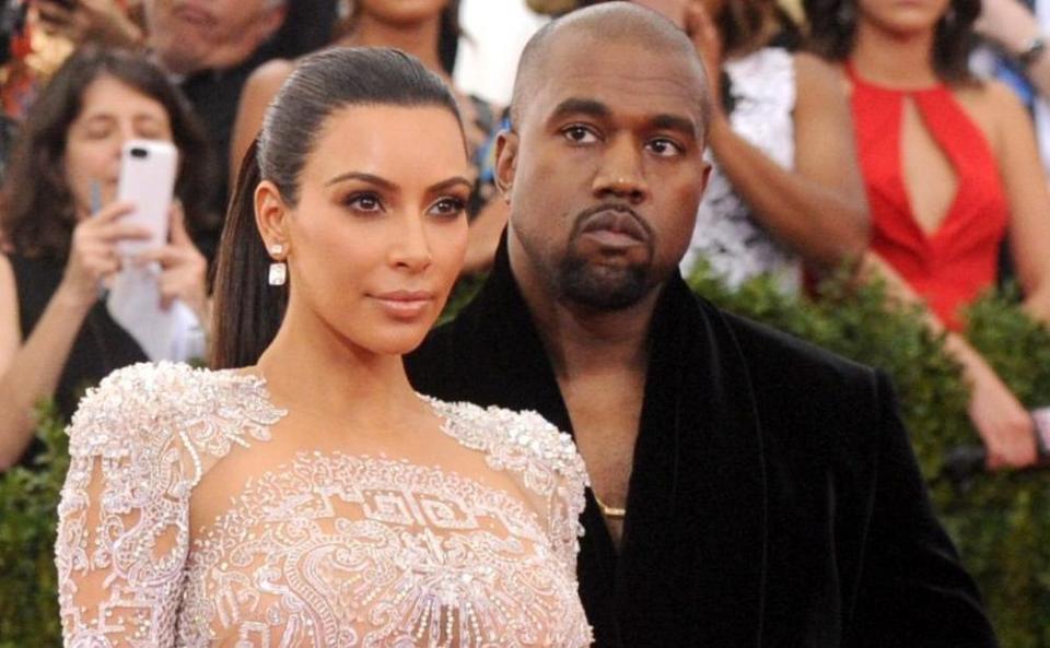 Kim Kardashian, left, and Kanye West arrive at The Metropolitan Museum of Art's Costume Institute benefit gala. Picture: Charles Sykes/Invision/AP