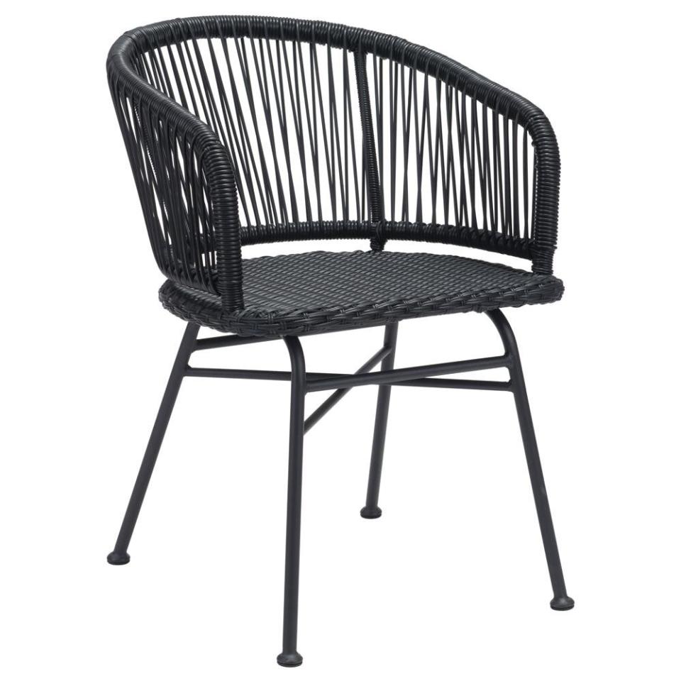 Black Woven Outdoor Chair