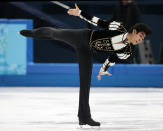 Michael Christian Martinez of the Philippines competes in the men's short program figure skating competition at the Iceberg Skating Palace during the 2014 Winter Olympics, Thursday, Feb. 13, 2014, in Sochi, Russia. (AP Photo/Ivan Sekretarev)