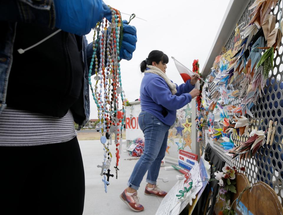 Items have been removed from the Walmart memorial in El Paso, Texas, and replaced at a permanent location at Ponder Park.