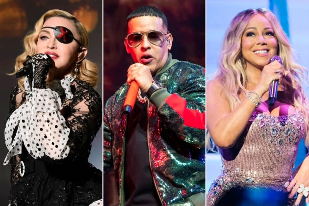 madonna-daddy-yankee-mariah-carey-RS-1800 - Credit: Kevin Mazur/Getty Images for dcp; Greg Doherty/Getty Images; Samir Hussein/WireImage