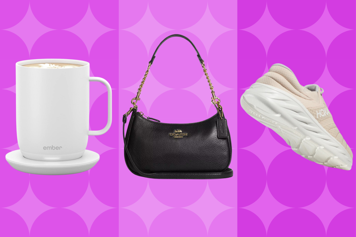 Spoil your girlfriend with these heartfelt finds — from a smart coffee mug to a timeless Coach bag. (Amazon, Coach Outlet, Hoka) 