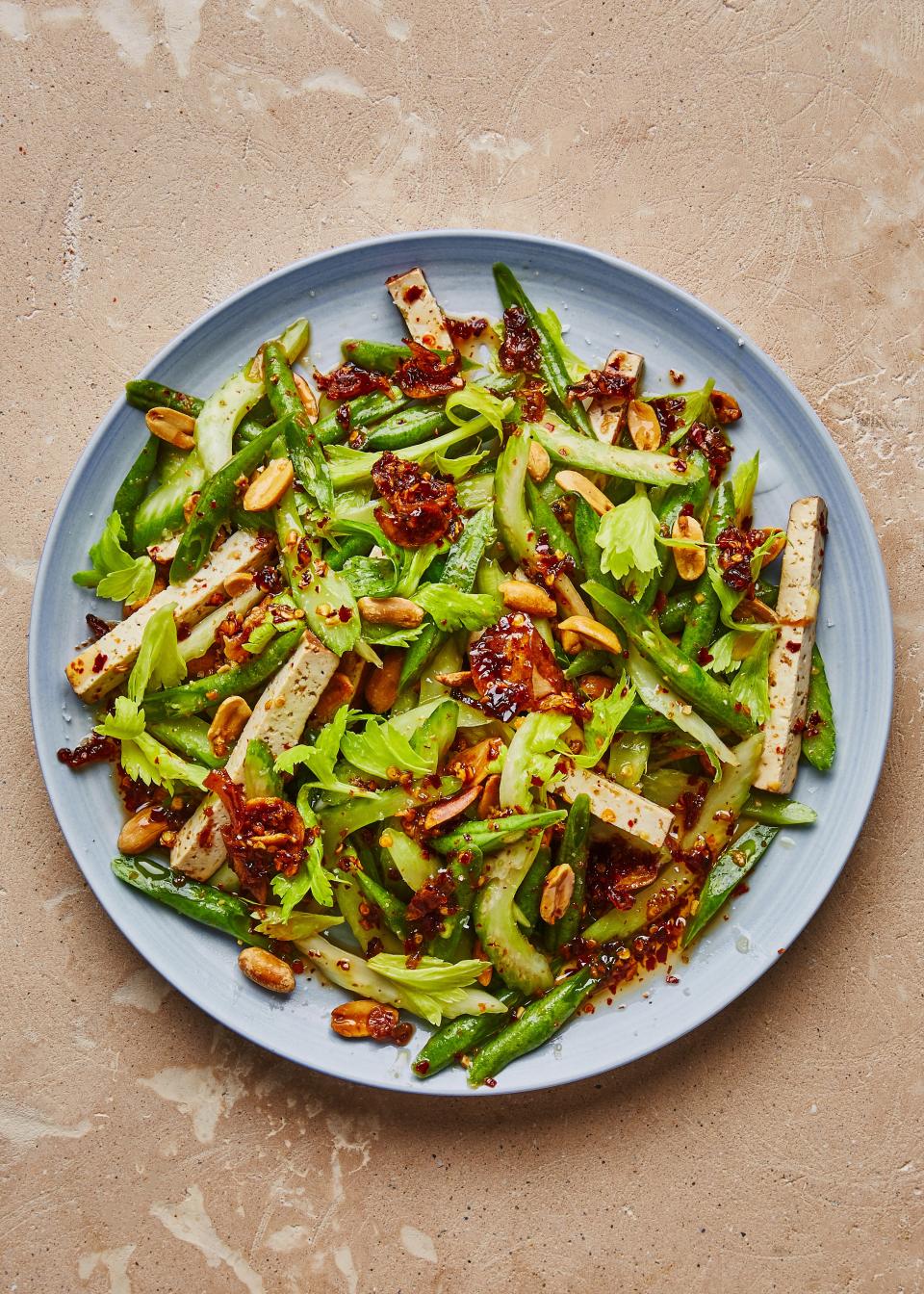 It heats up a cool celery tofu salad...and anything else in your fridge.