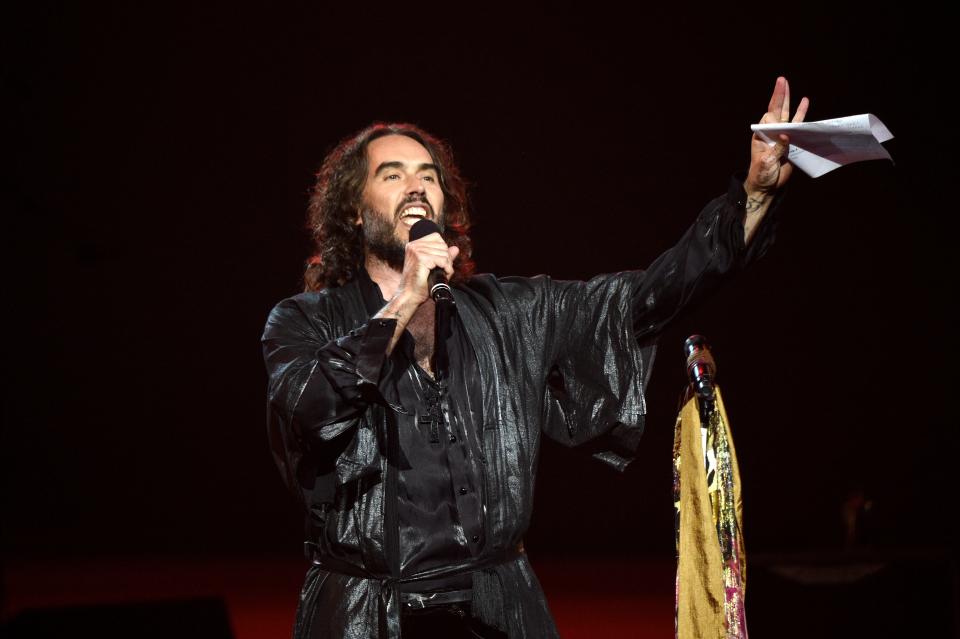 Russel Brand onstage at the MusiCares Person of the Year in January 2020.