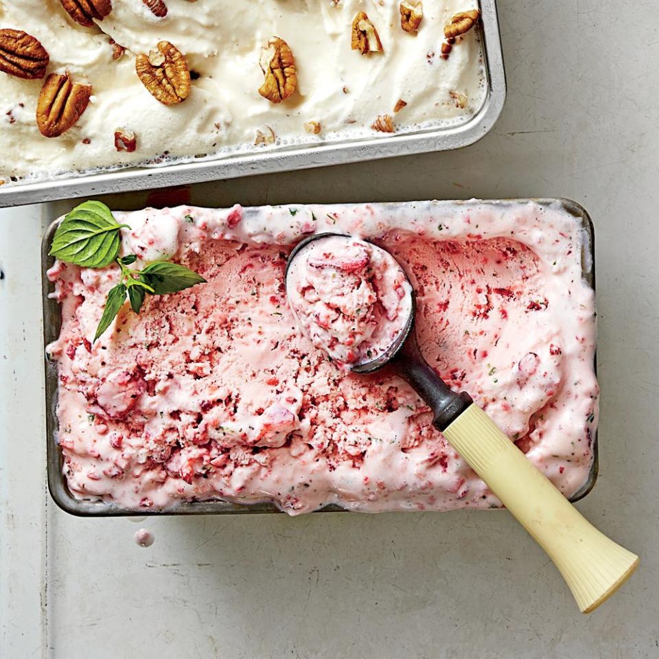 Strawberry-Basil Ice Cream