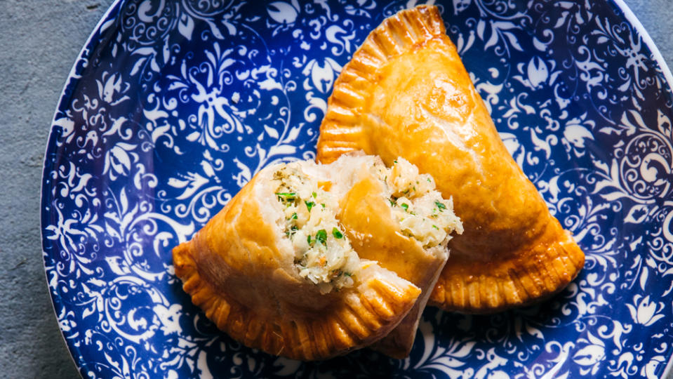 Spicy salt cod in pastry - Credit: Eva Kosmas Flores