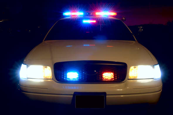 full array of police car lights.