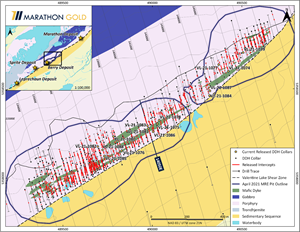 Location of Berry Deposit Exploration Drill Hole Collars VL-21-1074 to VL-21-1088