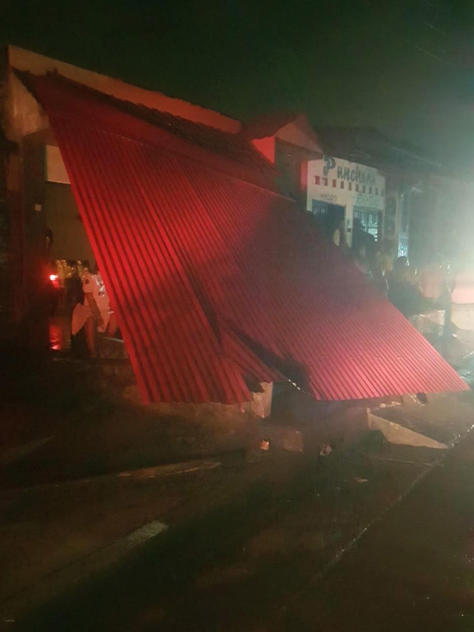 Debris on the ground after the earthquake in Yurimaguas, Peru