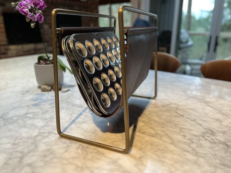 Magazine Rack holding muffin rack