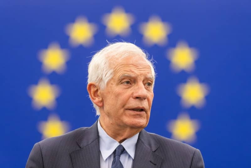 EU High Representative for Foreign Affairs Josep Borrell speaks in the European Parliament building in Strasbourg. Philipp von Ditfurth/dpa