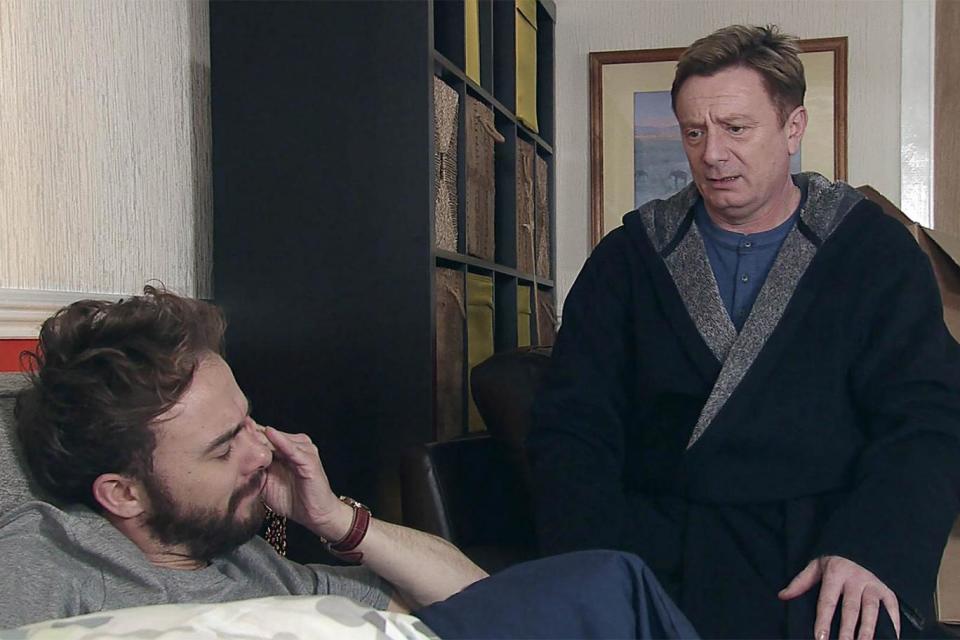 Comfort: Martin Platt will attempt to get his son to open up about what has happened (ITV)