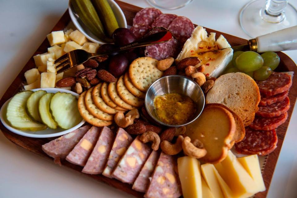 The small charcuterie board at the Hen House, which serves drinks and small bites, in Bay St. Louis on Wednesday, May 29, 2024.