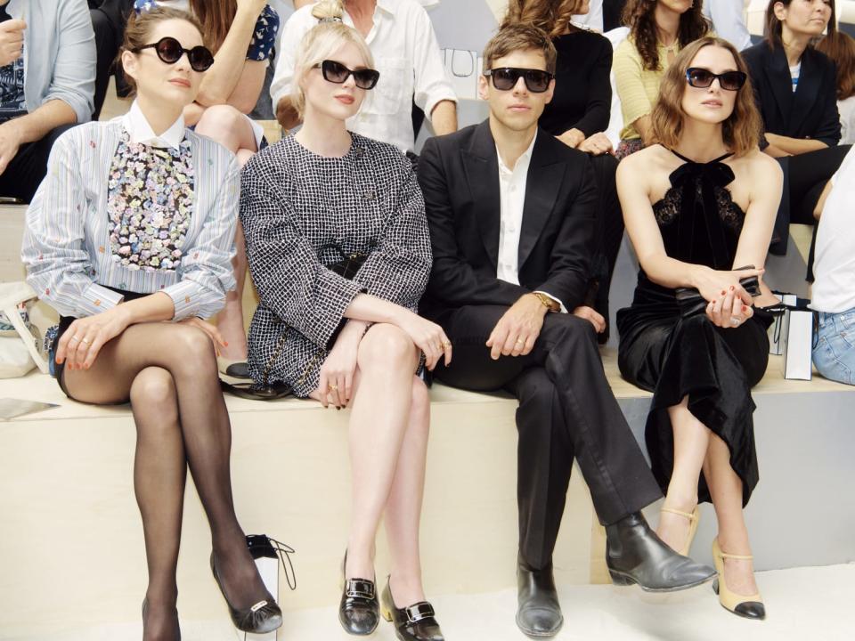 Front row at Chanel: Marion Cotillard, Lucy Boynton, James Righton and Keira Knightley. - Credit: Chanel