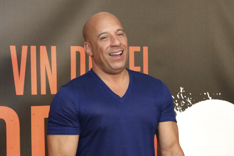 Vin Diesel poses for a photo at the &quot;Bloodshot&quot; Photo Call at The London West Hollywood at Beverly Hills hotel on Friday, March 6, 2020, in West Holywood, Calif. (Photo by Willy Sanjuan/Invision/AP)