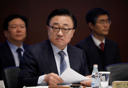 Koh Dong-jin, president and CEO of Samsung's IT & mobile communications division, attends the company's annual general meeting at a company's office building in Seoul, South Korea, March 20, 2019. REUTERS/Kim Hong-Ji/Pool