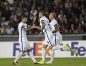 Football Soccer - Sparta Praha v Inter Milan - UEFA Europa League Group Stage - Group K - Generali Arena, Prague, Czech Republic - 29/09/2016. Players of Inter Milan celebrate scoring a goal. REUTERS/David W Cerny