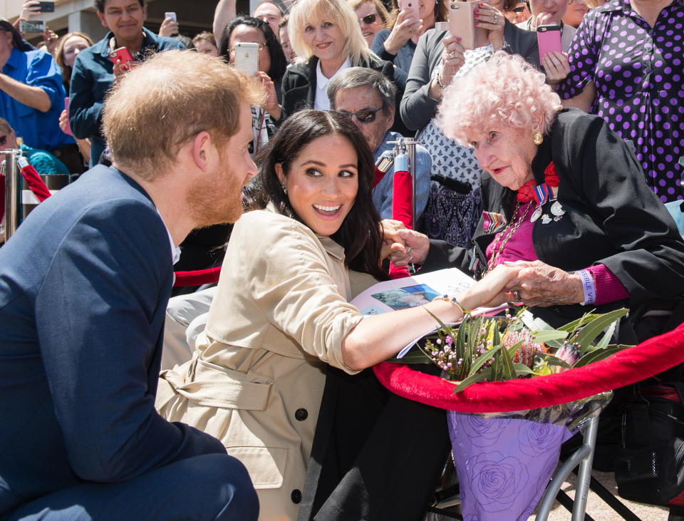 Meghan vowed to bring their “little one” back to Australia to meet the 98-year-old. Source: Getty