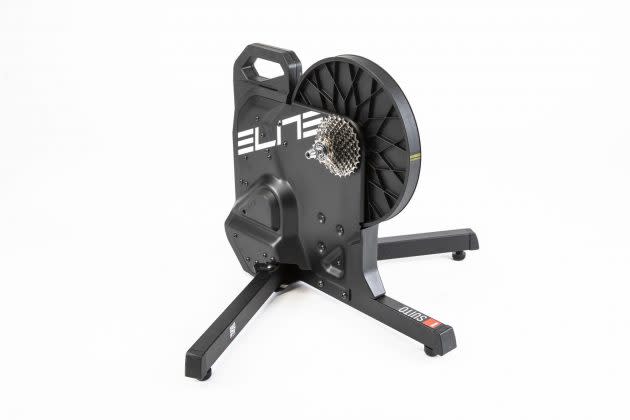 Elite Suito smart turbo trainer in the image is front side on