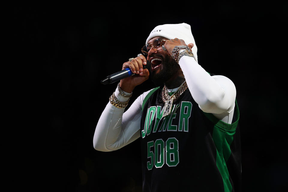 Joyner Lucas Performing in Celtics Jersey