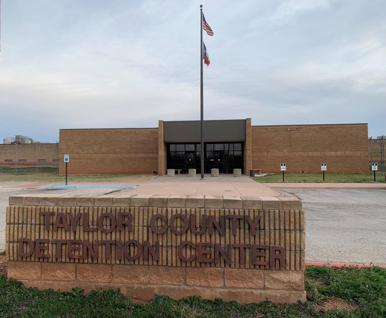 The Taylor County Jail on a cloudy and quiet morning.