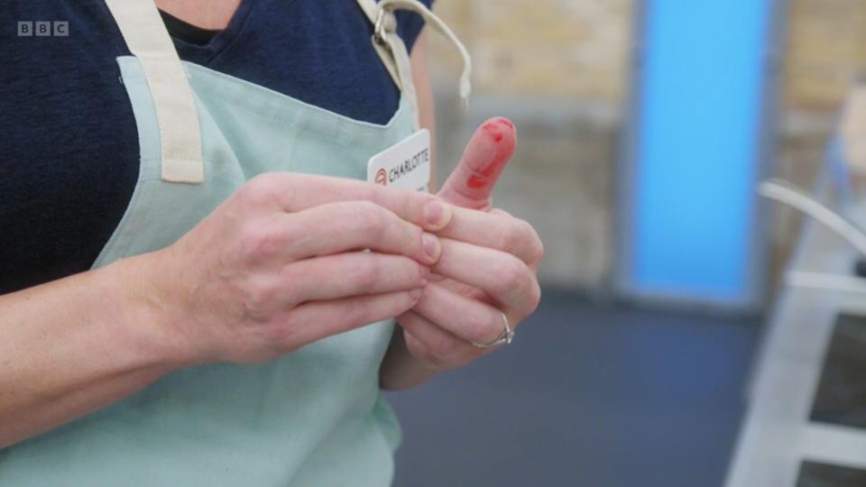 Viewers were squeamish over the sight of blood during MasterChef. (BBC screengrab)