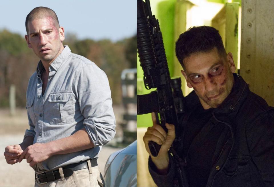 <p>Bernthal fiel positiv für seine grüblerische, düstere Darstellung des ehemaligen Deputy Shane Walsh auf und sicherte sich daraufhin größere Rollen. Zuerst gab es in „Mob City“ ein Wiedersehen mit Frank Darabont und Jeffrey DeMunn, dann schnappte er sich die Rolle des Bösewichts „The Punisher“ in „Marvel’s Daredevil“ von Netflix. Noch mehr Rampenlicht wird er bekommen, sobald „The Punisher“ seine eigene Serie erhält.<br>(Bild: AMC/Netflix)</p>