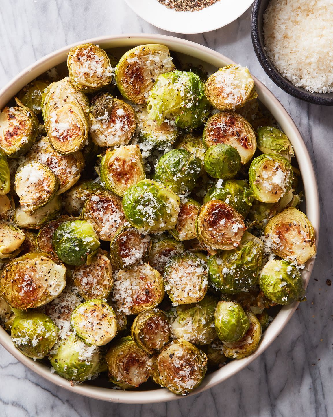 cacio e pepe brussels sprouts